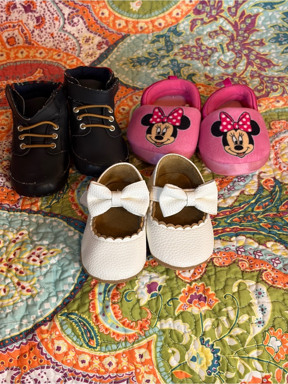 Lot of three pairs of Baby shoes.